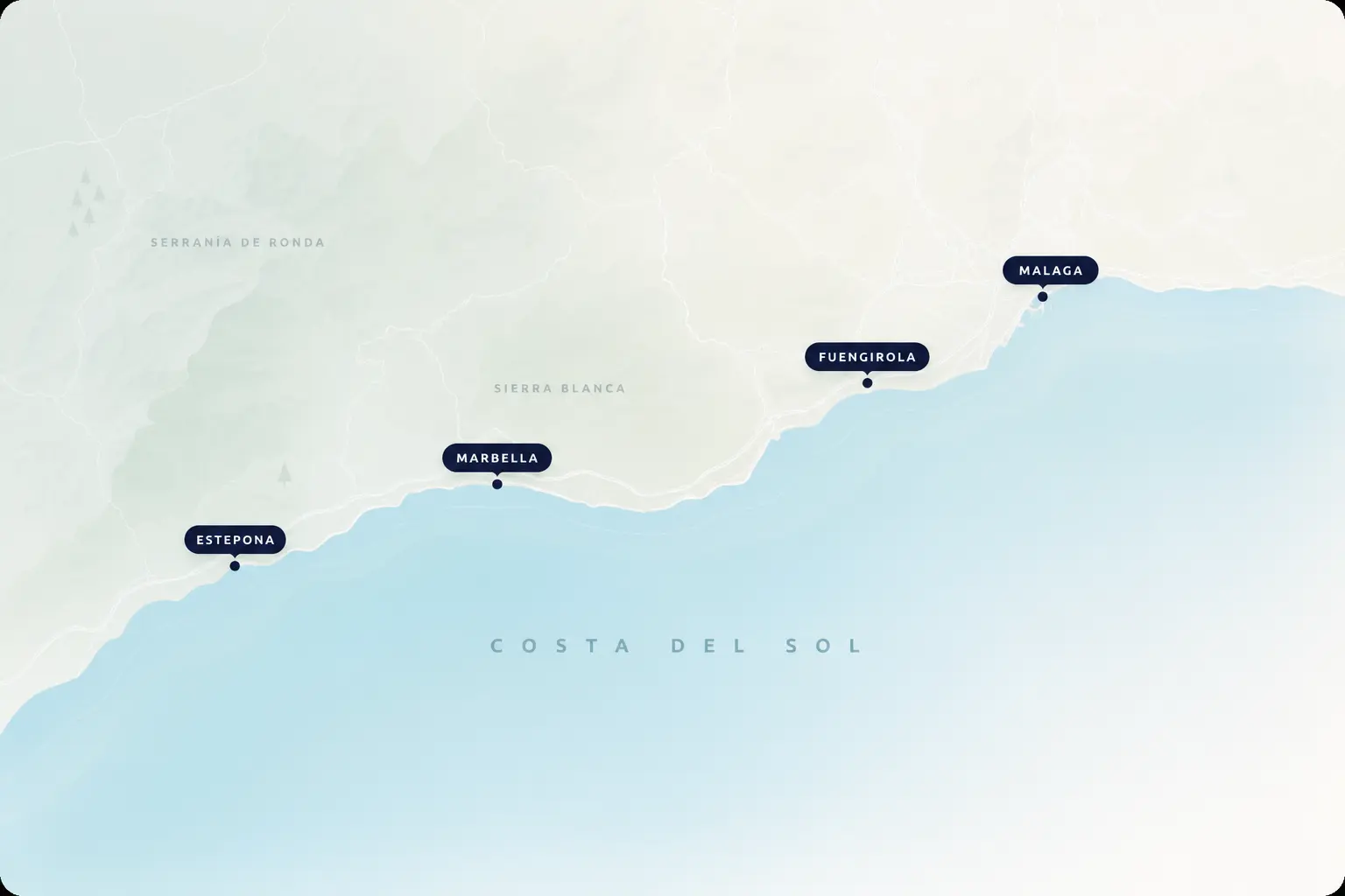 Illustrative map of Costa del Sol